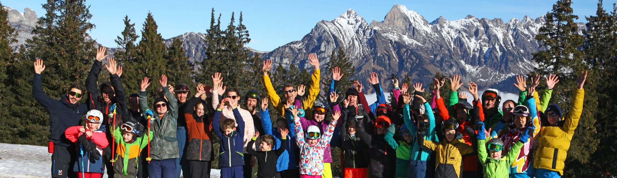 Alle waren auch mit wenig Schnee glücklich | © DAV-FN / C. Erbelding